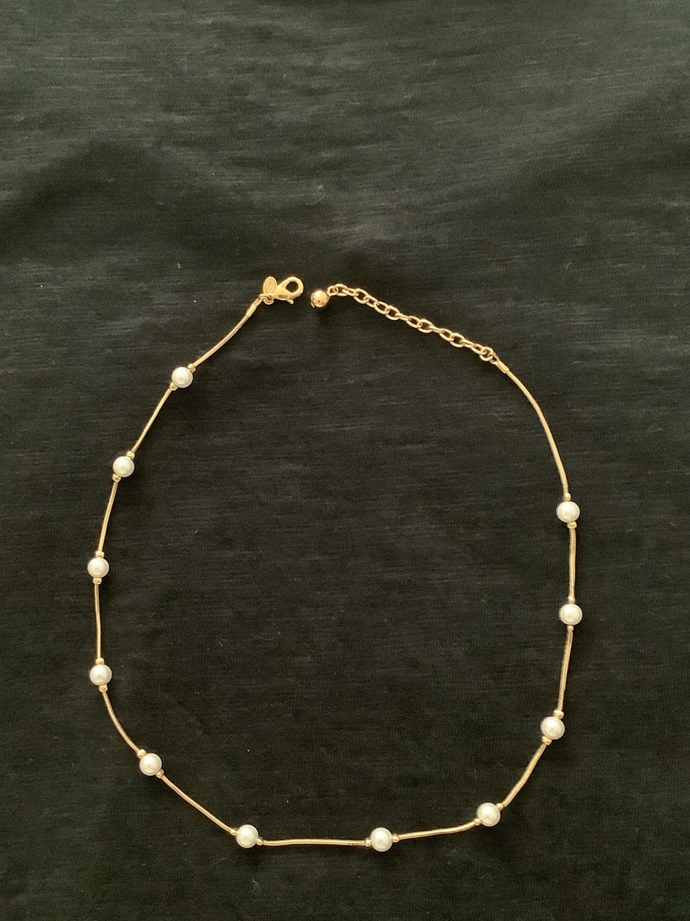 Monet Gold-Tone Pearl Station Necklace